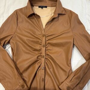 Love Tree Women's Leather Button Up